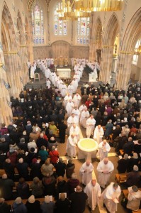 A crowded cathedral for the Chrism Mass