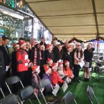 Children and church leaders pose for the cameras
